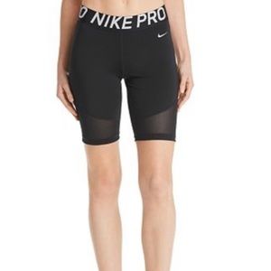 Nike Pro Dri Fit bike shorts with mesh detail.